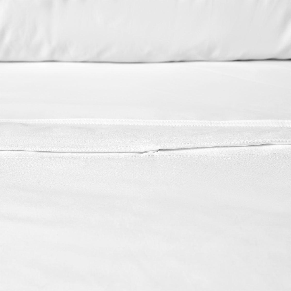 Accessorize White 400TC White Bamboo Cotton Double Stitched Quilt Cover Set Queen - Harrogates