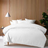 Accessorize White 400TC White Bamboo Cotton Double Stitched Quilt Cover Set Single - Harrogates