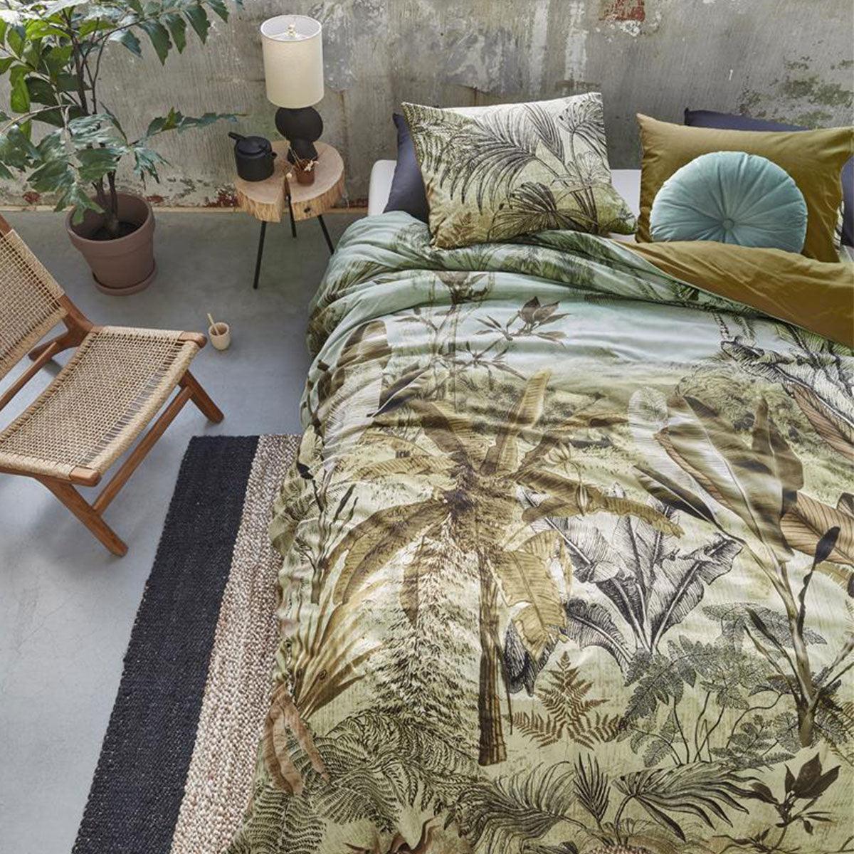 Bedding House Banda Green Cotton Quilt Cover Set King - Harrogates