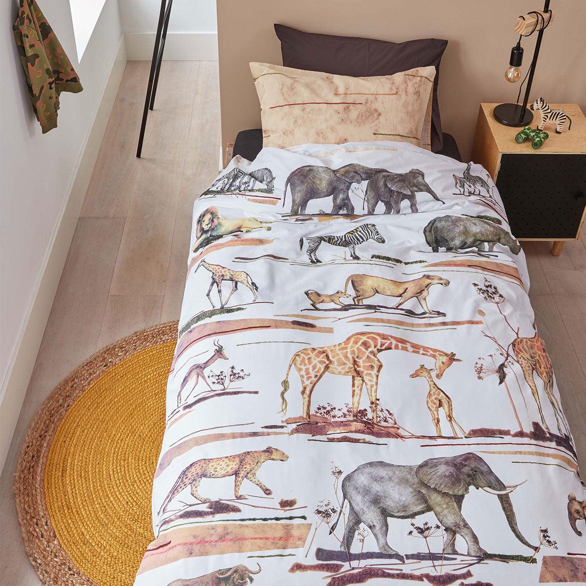 Bedding House Big Five Natural Cotton Quilt Cover Set Single - Harrogates