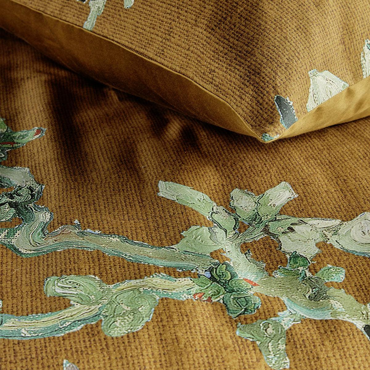 Bedding House Blossoming Ochre Cotton Sateen Quilt Cover Set King - Harrogates