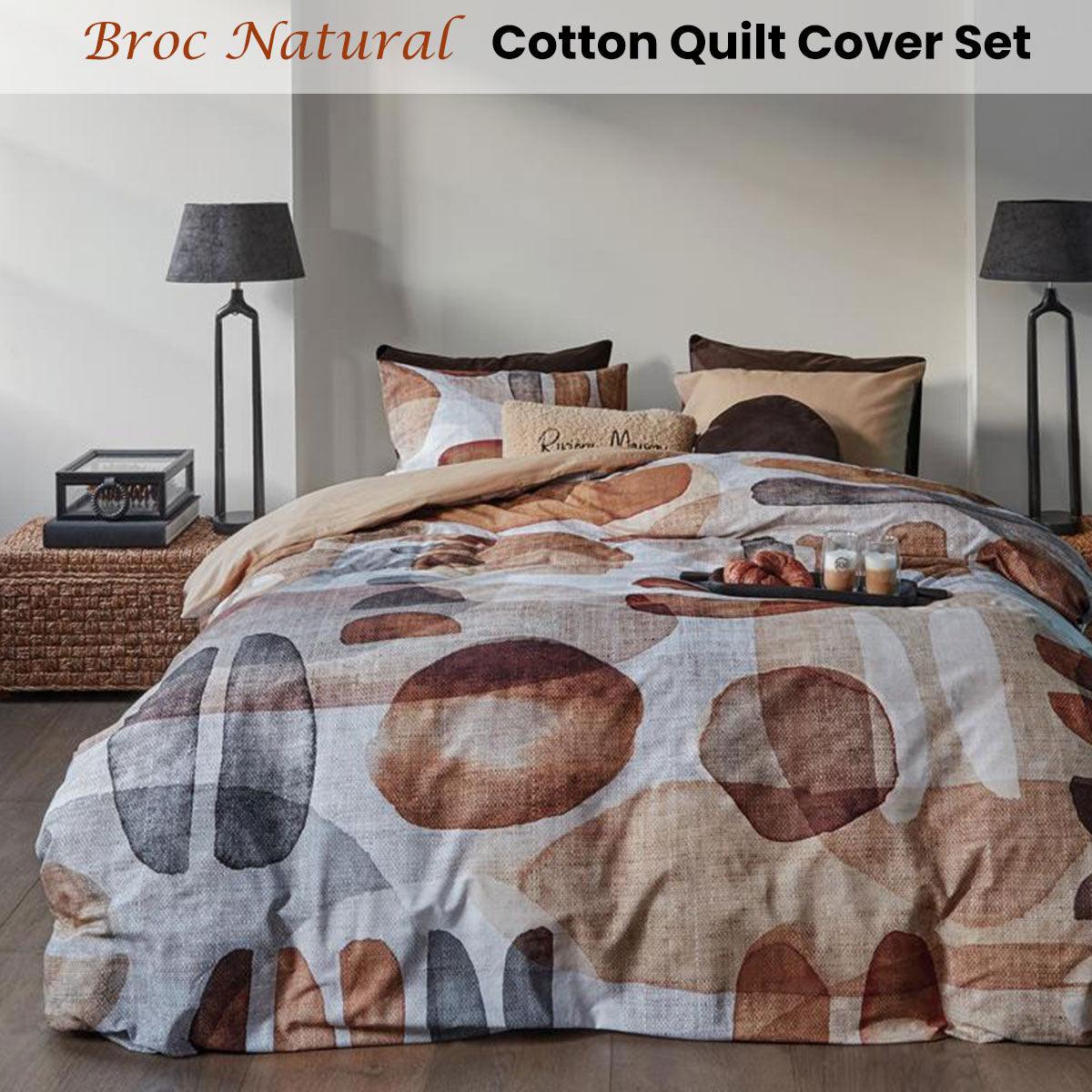 Bedding House Broc Natural Cotton Quilt Cover Set King - Harrogates