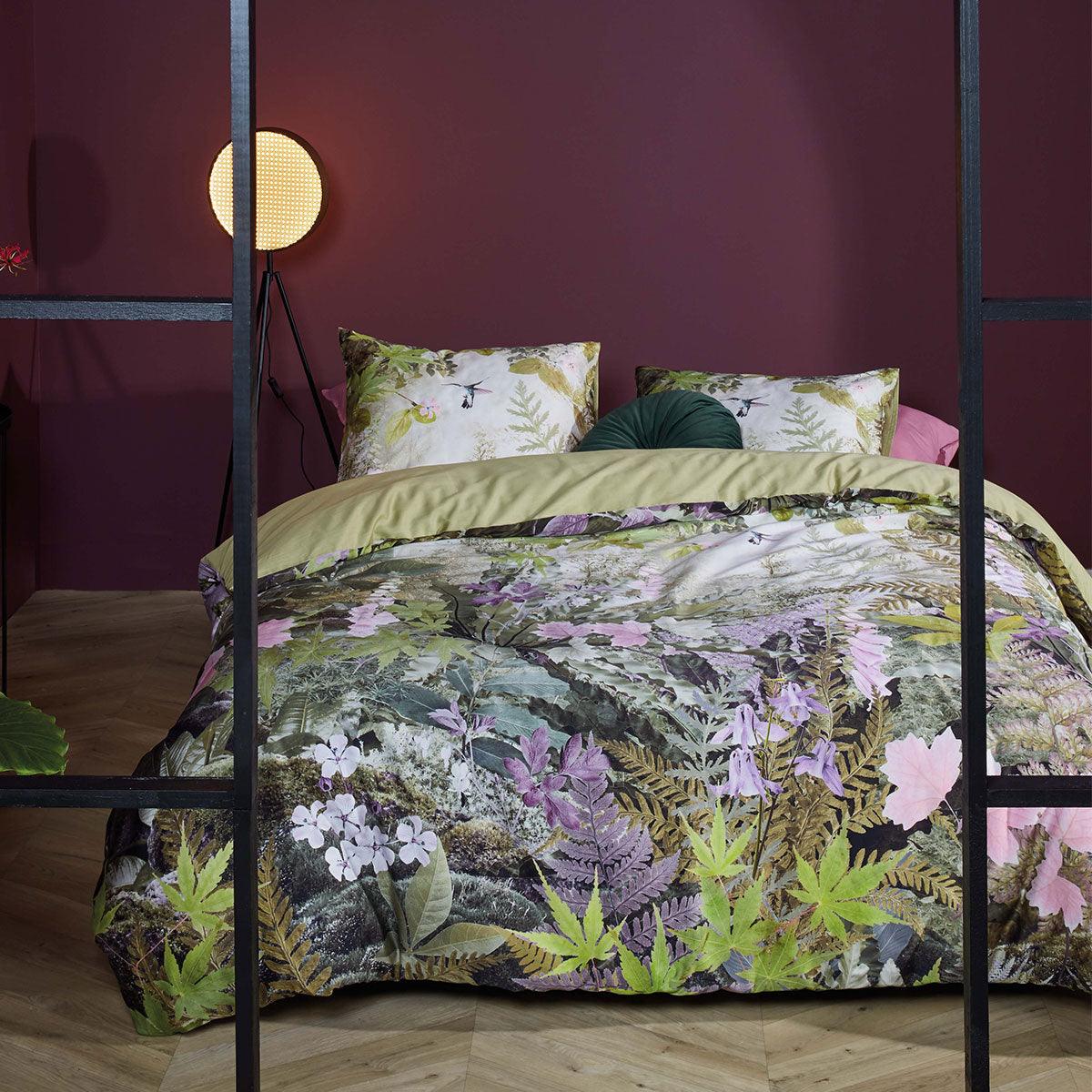 Bedding House Charming Green Cotton Sateen Quilt Cover Set King - Harrogates