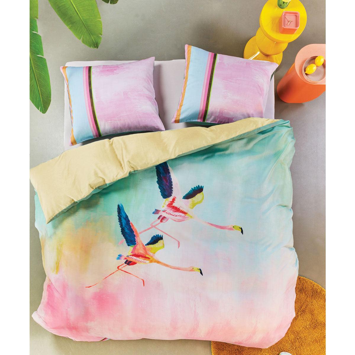 Oilily Colourful Birds Multi Cotton Sateen Quilt Cover Set Queen - Harrogates