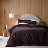 Vintage Design Homewares Cotton Velvet Quilt Cover Set Chocolate Queen - Harrogates