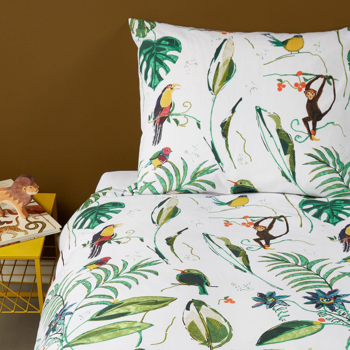 Bedding House Crazy Jungle Multi Cotton Quilt Cover Set Single - Harrogates