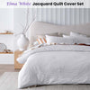 Accessorize Elma White Jacquard Quilt Cover Set Super King - Harrogates