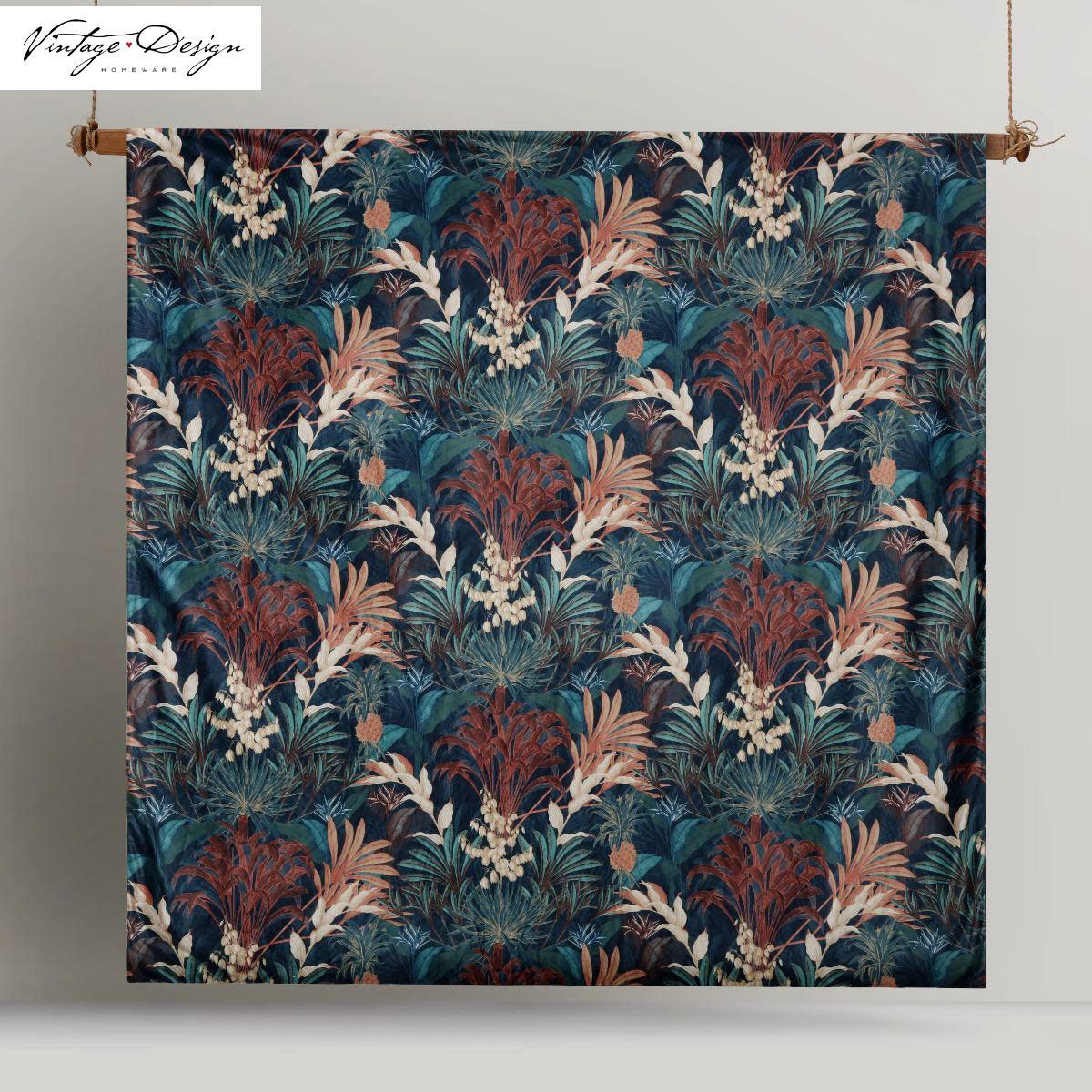 Vintage Design Homewares Etheridge Printed Velvet Quilt Cover Set Queen - Harrogates