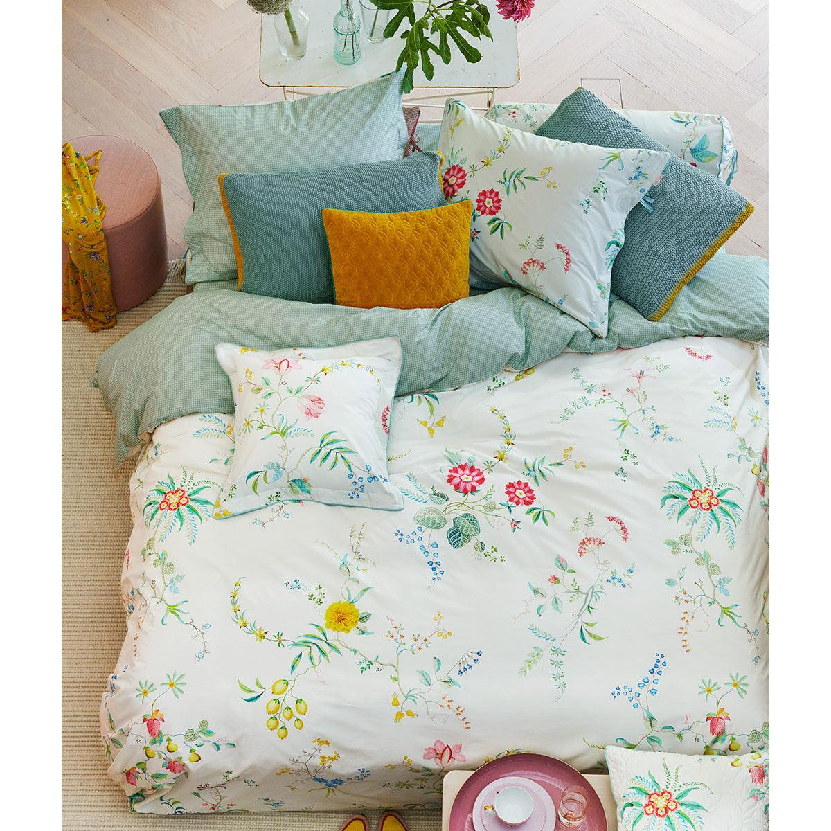 PIP Studio Fleur Grandeur White Cotton Quilt Cover Set Queen - Harrogates