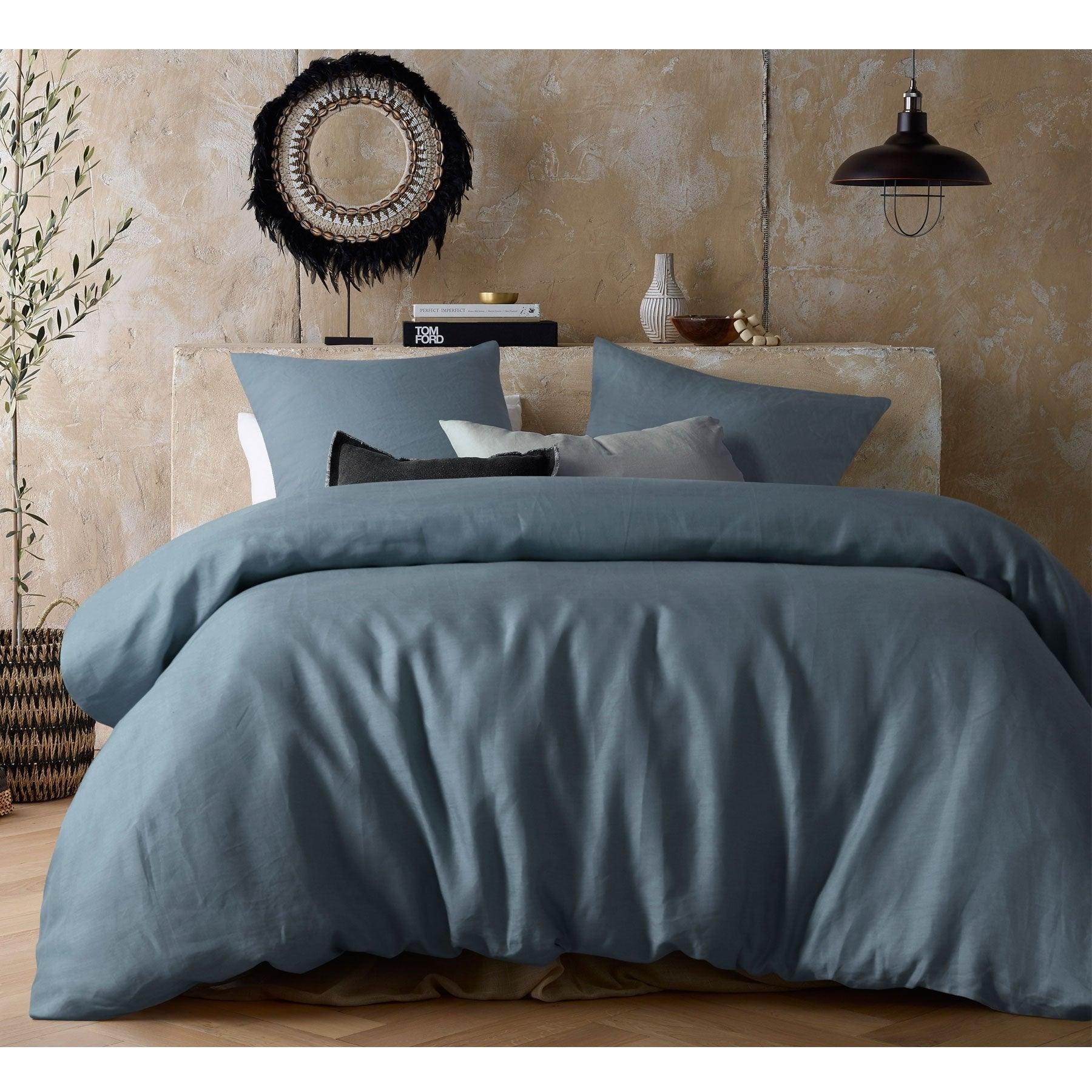 Vintage Design Homewares Eucalyptus Hemp Quilt Cover Set King - Harrogates