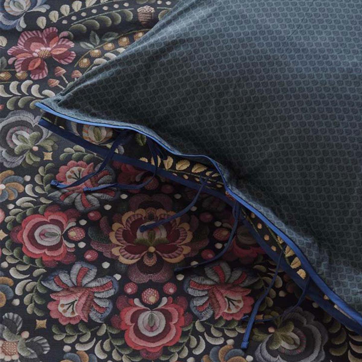 PIP Studio Il Ricamo Dark Blue Cotton Quilt Cover Set Queen - Harrogates