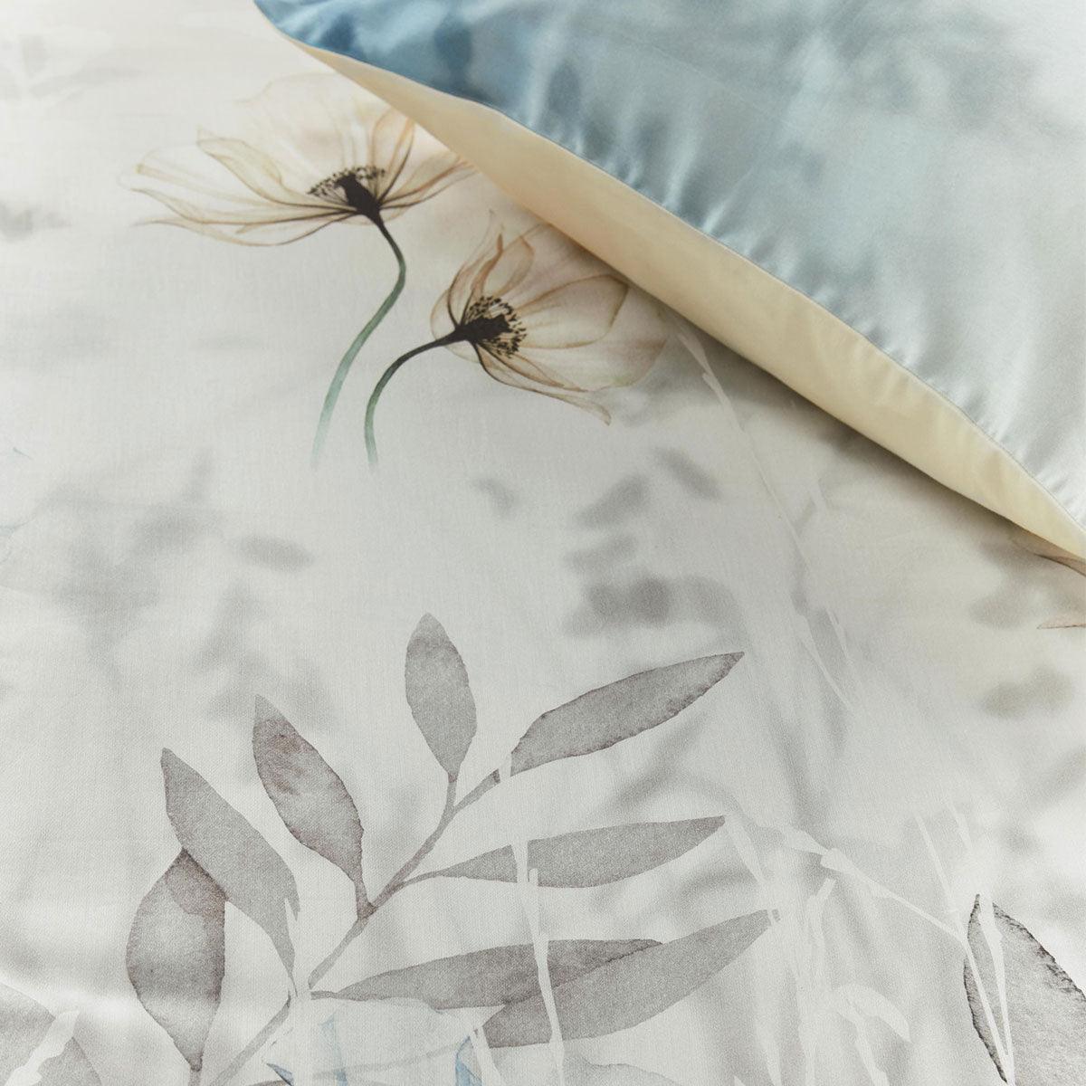 Bedding House Isabelle Light Blue Cotton Sateen Quilt Cover Set Queen - Harrogates