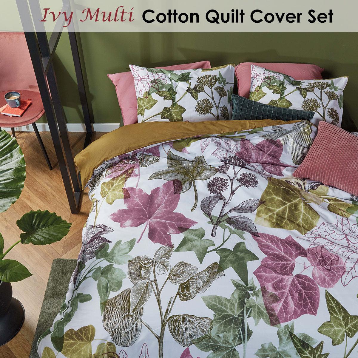Bedding House Ivy Multi Cotton Quilt Cover Set King - Harrogates