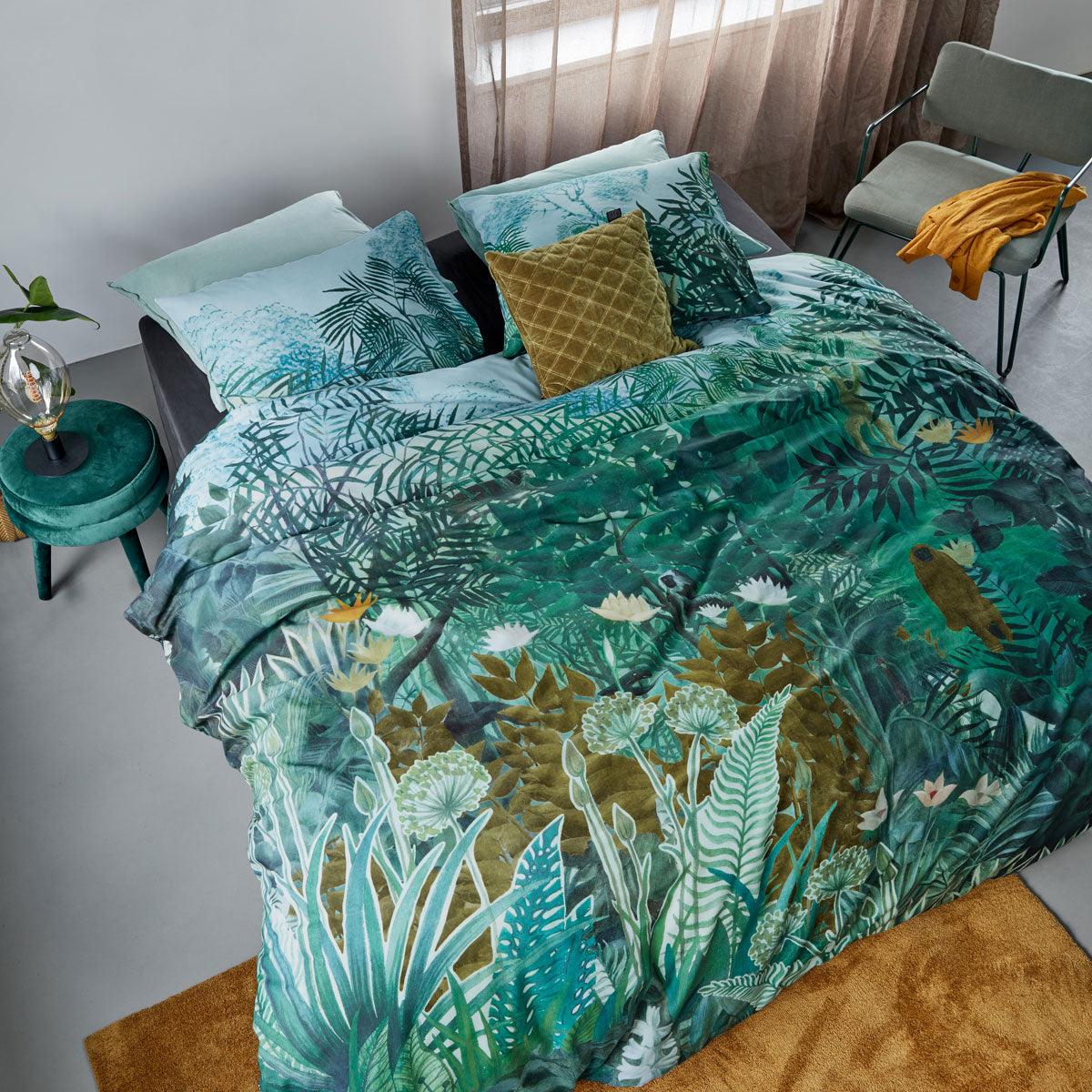 Bedding House Madagascar Green Cotton Quilt Cover Set King - Harrogates