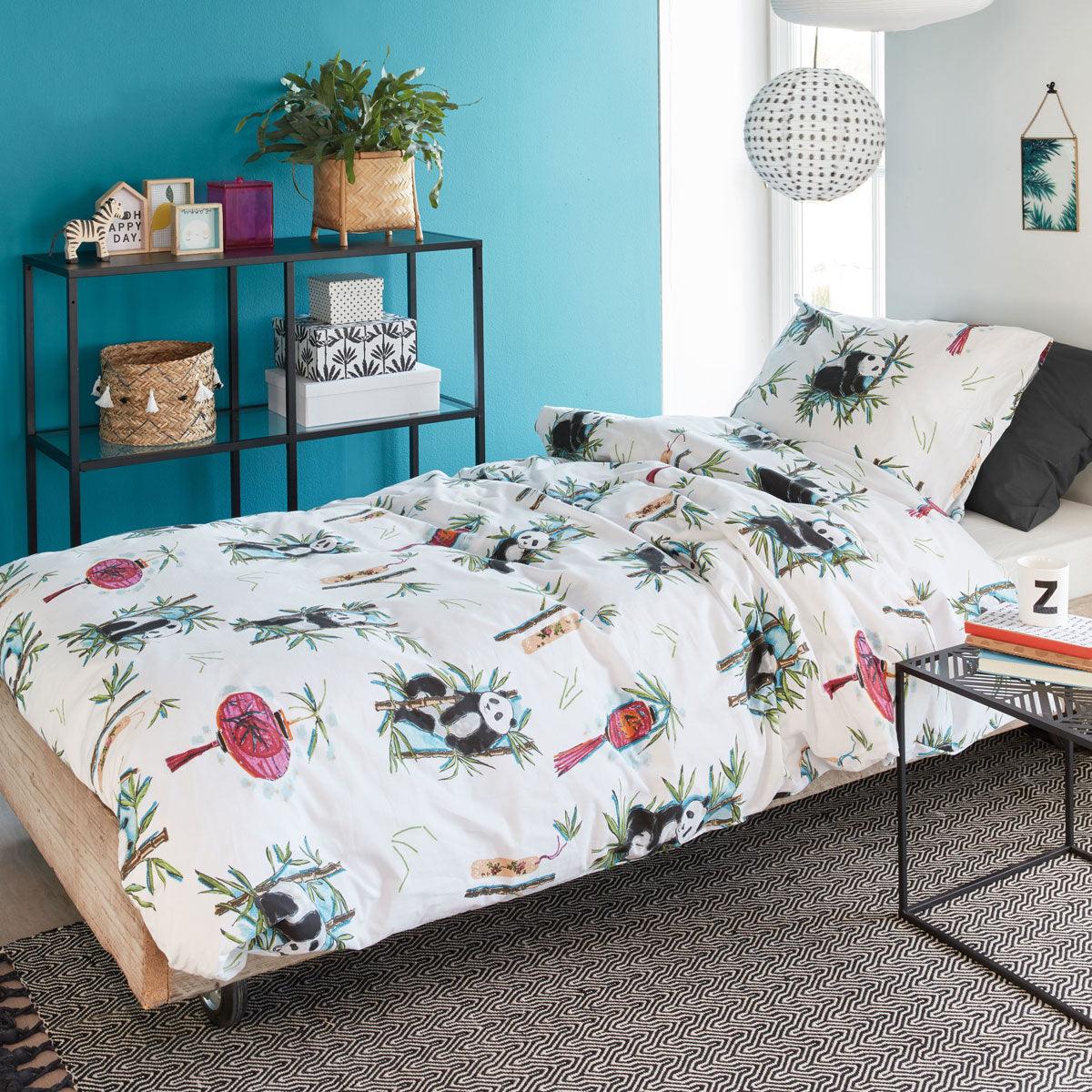 Bedding House Panda Dream Cotton Quilt Cover Set Single - Harrogates