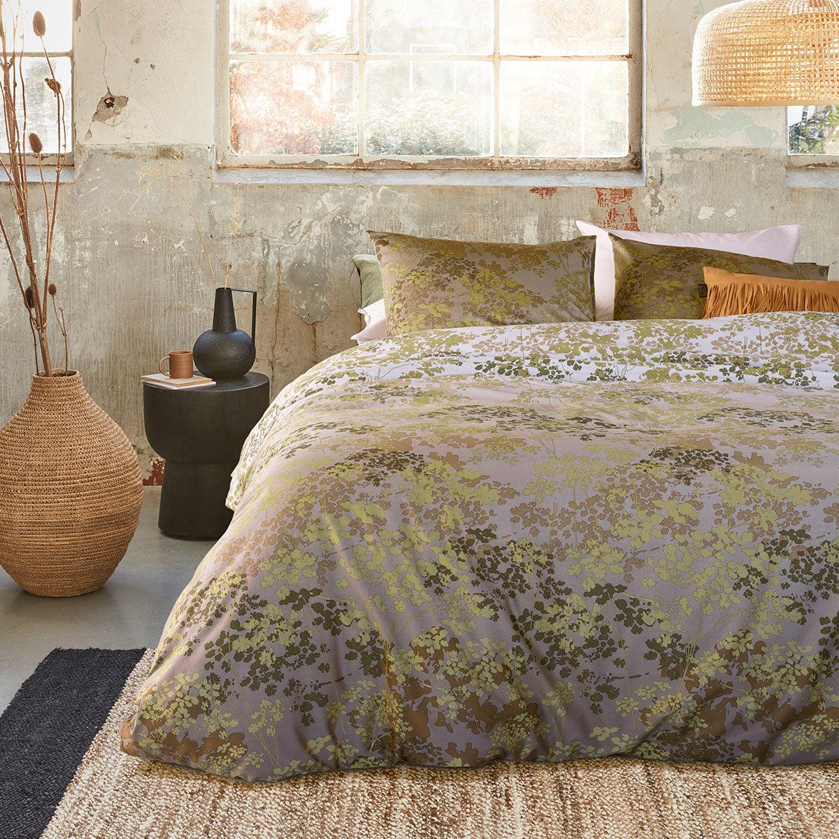 Bedding House Pantalla Green Bamboo Cotton Quilt Cover Set King - Harrogates