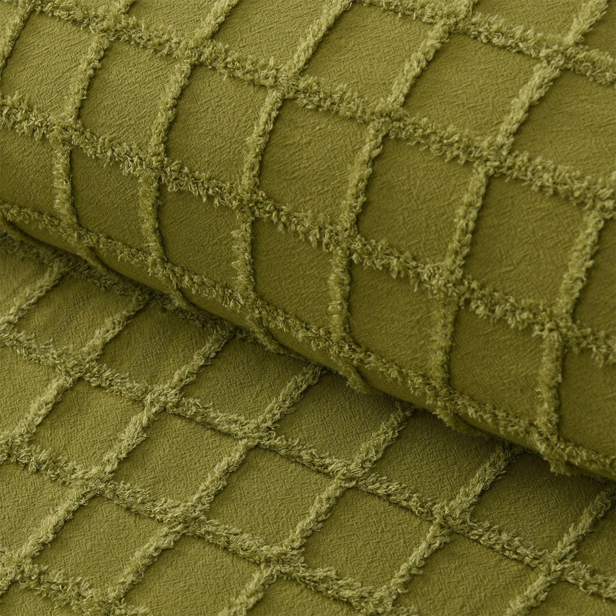 Vintage Design Homewares Parquet Cacti Green Cotton Quilt Cover Set Double - Harrogates