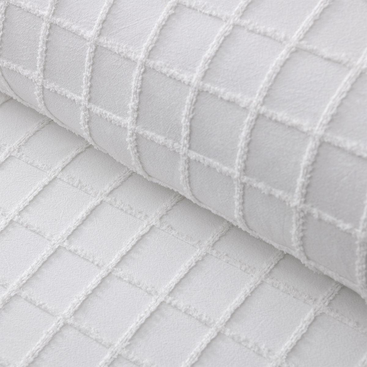 Vintage Design Homewares Parquet White Cotton Quilt Cover Set Queen - Harrogates