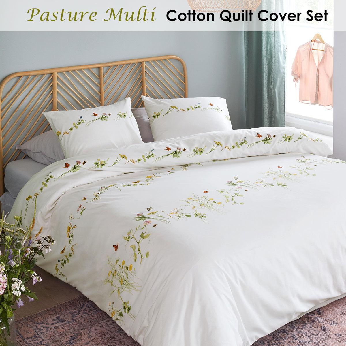 Bedding House Pasture Multi Cotton Quilt Cover Set Queen - Harrogates