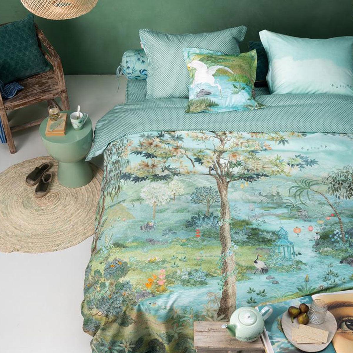 PIP Studio Pip Paradise Green Quilt Cover Set Queen - Harrogates