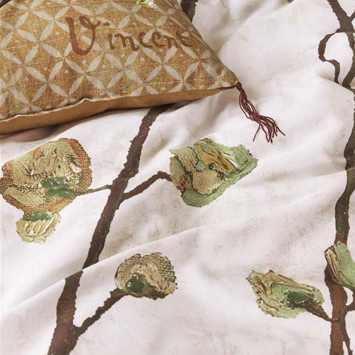 Bedding House Van Gogh Plum Blossoms Sand Cotton Sateen Quilt Cover Set King - Harrogates