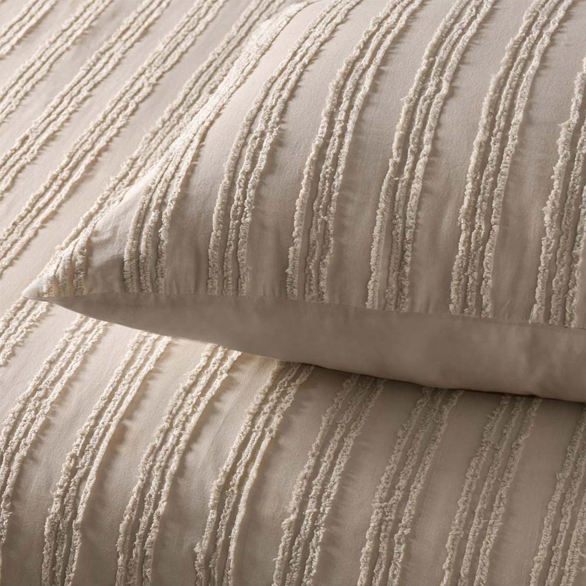 Vintage Design Homewares Reflections Natural Cotton Quilt Cover Set Queen - Harrogates