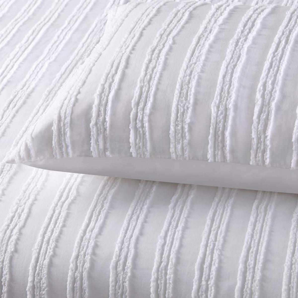 Vintage Design Homewares Reflections White Cotton Quilt Cover Set Queen - Harrogates