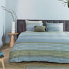 Bedding House Rhythm Blue Green Cotton Sateen Quilt Cover Set King - Harrogates