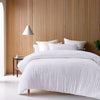 Accessorize Seersucker White Cotton Quilt Cover Set Queen - Harrogates