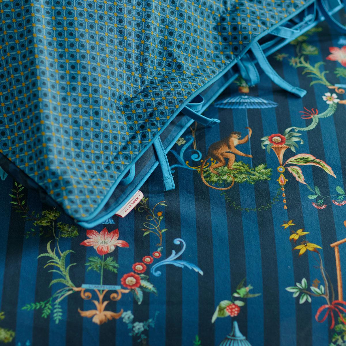 PIP Studio Singerie Dark Blue Cotton Quilt Cover Set Queen - Harrogates