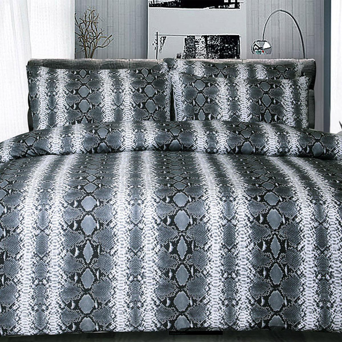 Big Sleep Snake Skin Black Quilt Cover Set Double - Harrogates