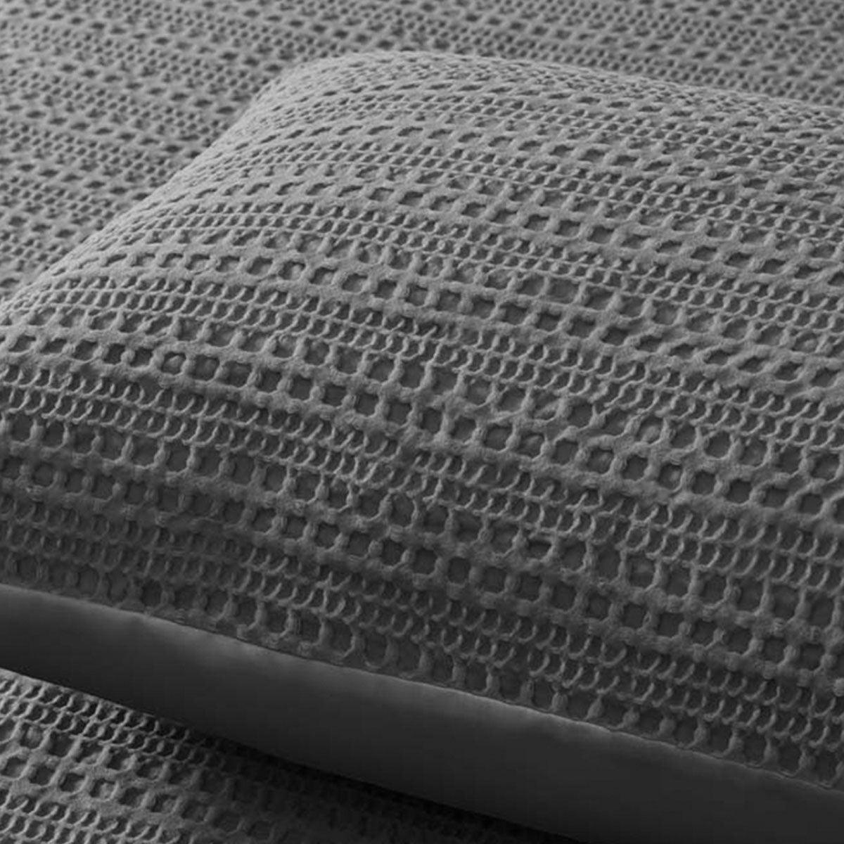 Accessorize Soho Waffle Dark Grey Quilt Cover Set King - Harrogates