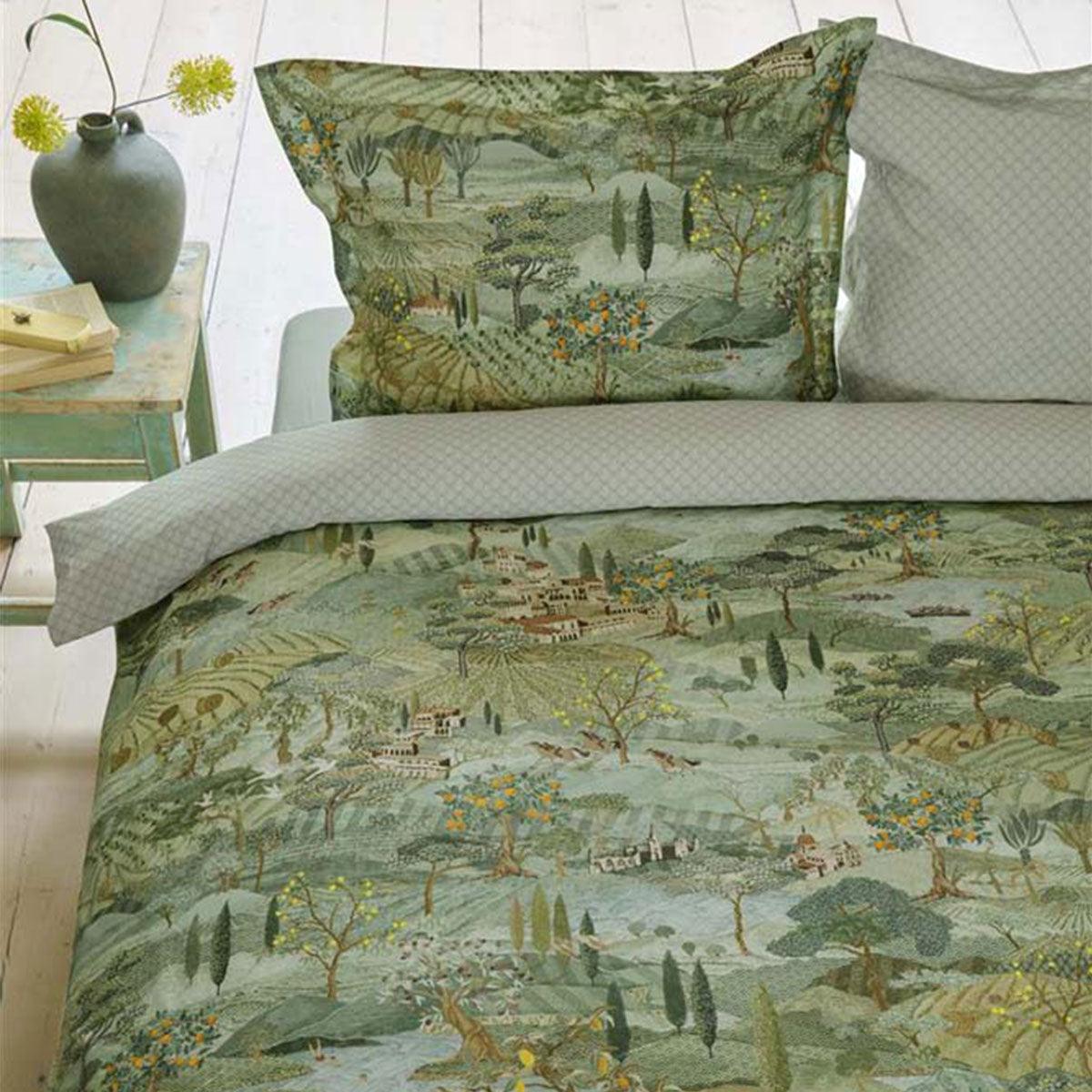 PIP Studio Toscana Green Cotton Quilt Cover Set Queen - Harrogates