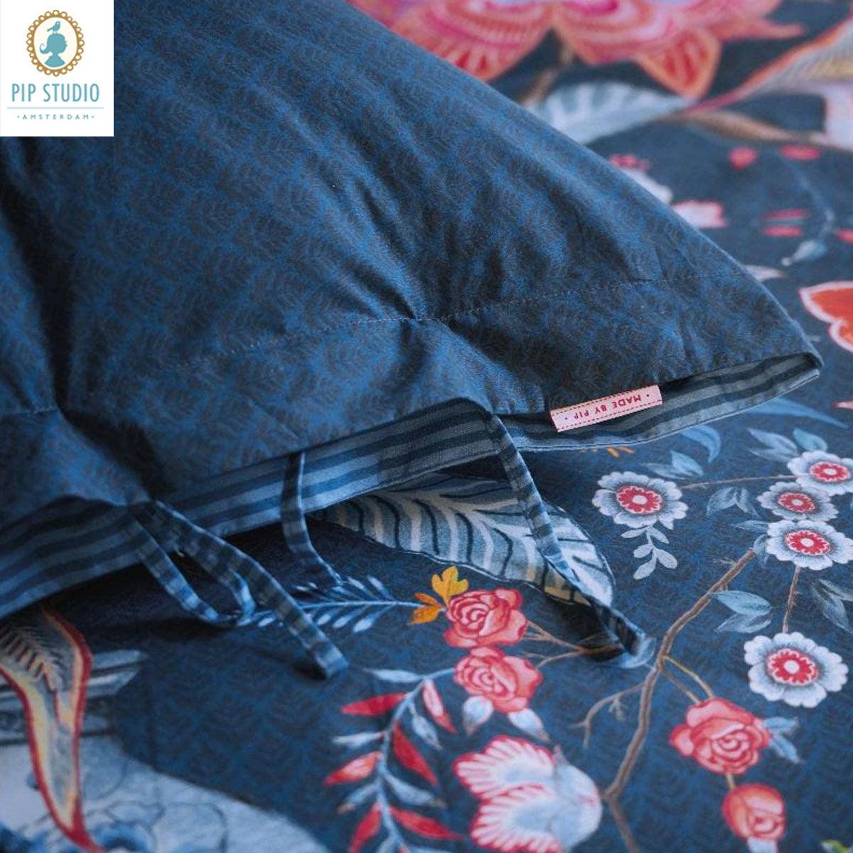 PIP Studio Tree of Life Dark Blue 100% Cotton Quilt Cover Set Queen - Harrogates