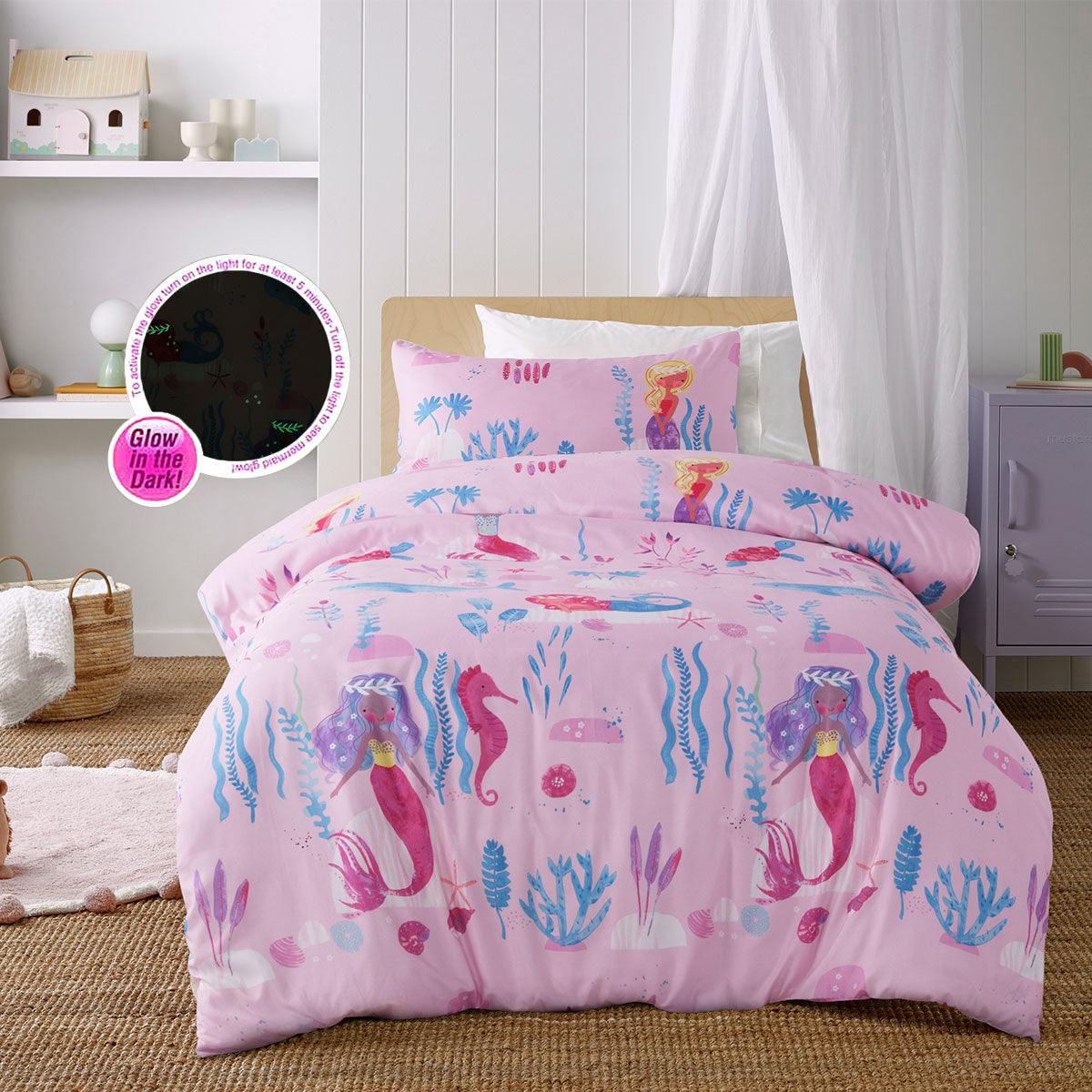 Happy Kids Glow in the Dark Under the Sea Quilt Cover Set Double - Harrogates