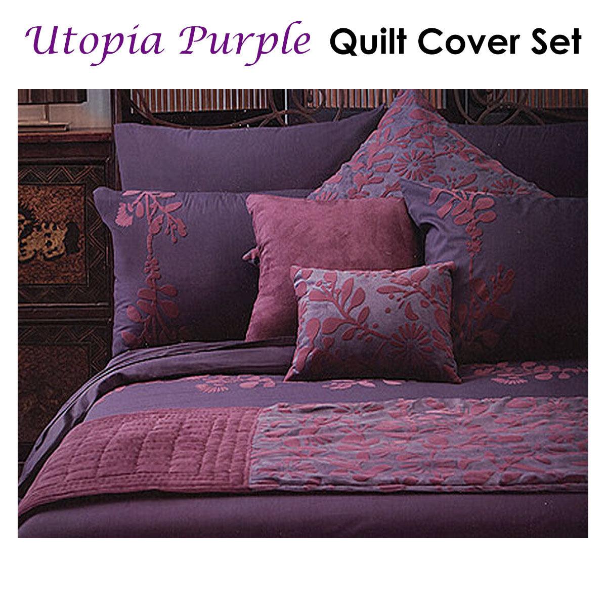 Accessorize Utopia Purple Quilt Cover Set Double - Harrogates