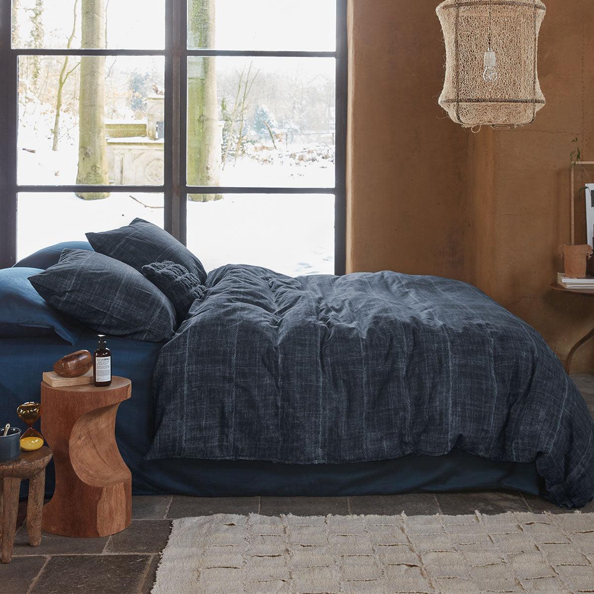 PIP Studio Vintage Indigo Dark Blue Cotton Quilt Cover Set Queen - Harrogates