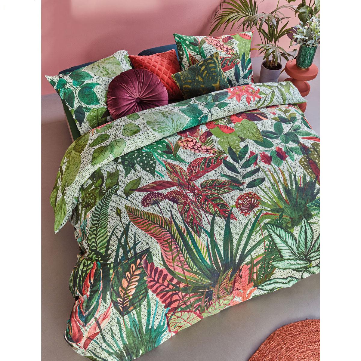 Bedding House Wildwood Green Cotton Quilt Cover Set Queen - Harrogates