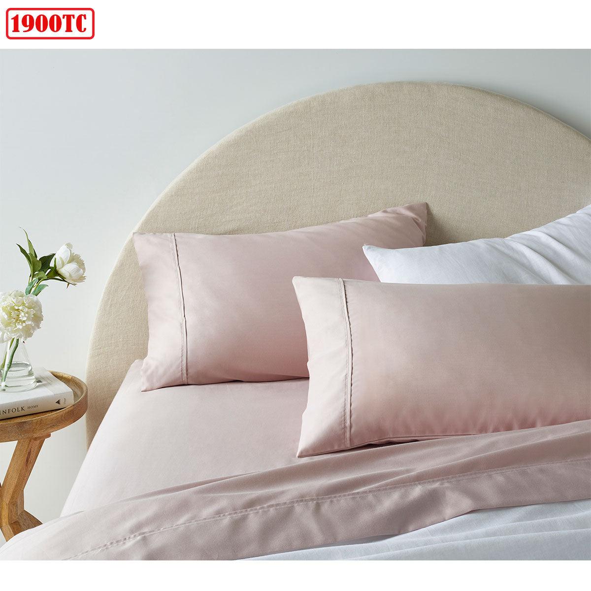 Accessorize 1900TC Cotton Rich Sheet Set Blush King - Harrogates