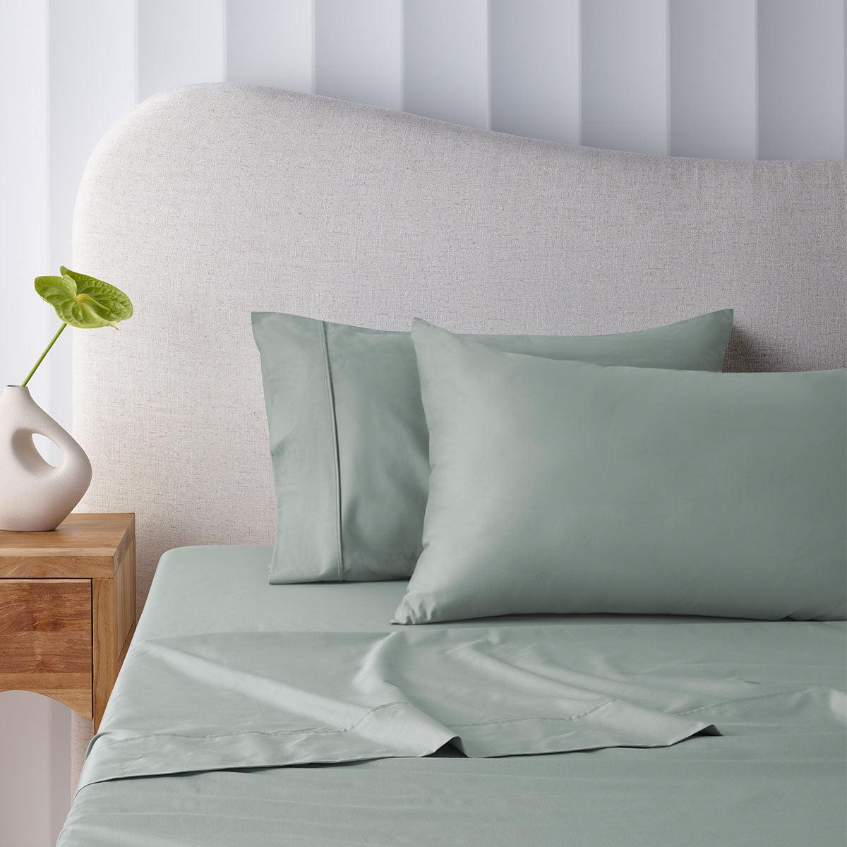 Accessorize 400TC Sage Bamboo Cotton Sheet Set 40cm Wall Double - Harrogates