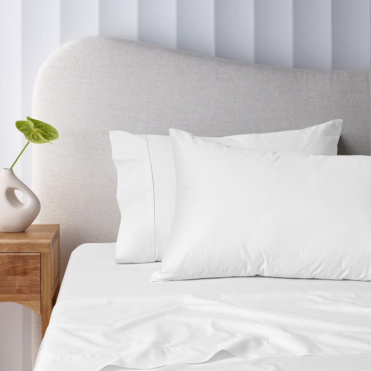 Accessorize 400TC White Bamboo Cotton Sheet Set 40cm Wall Double - Harrogates