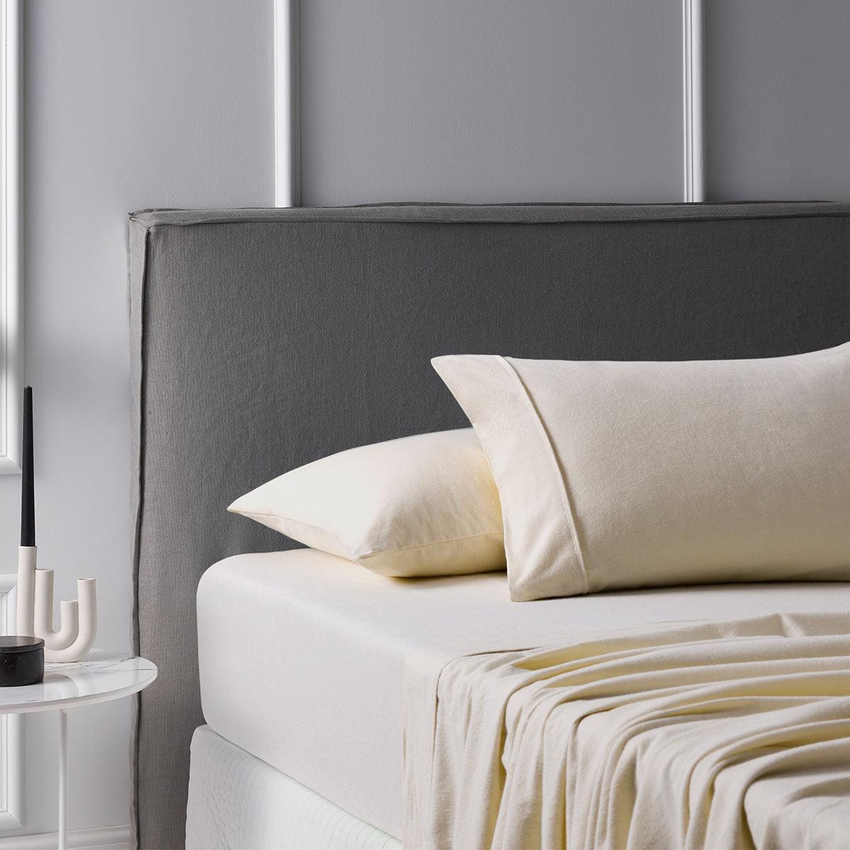 Accessorize Cotton Flannelette Sheet Set 40cm Wall Stone Queen - Harrogates
