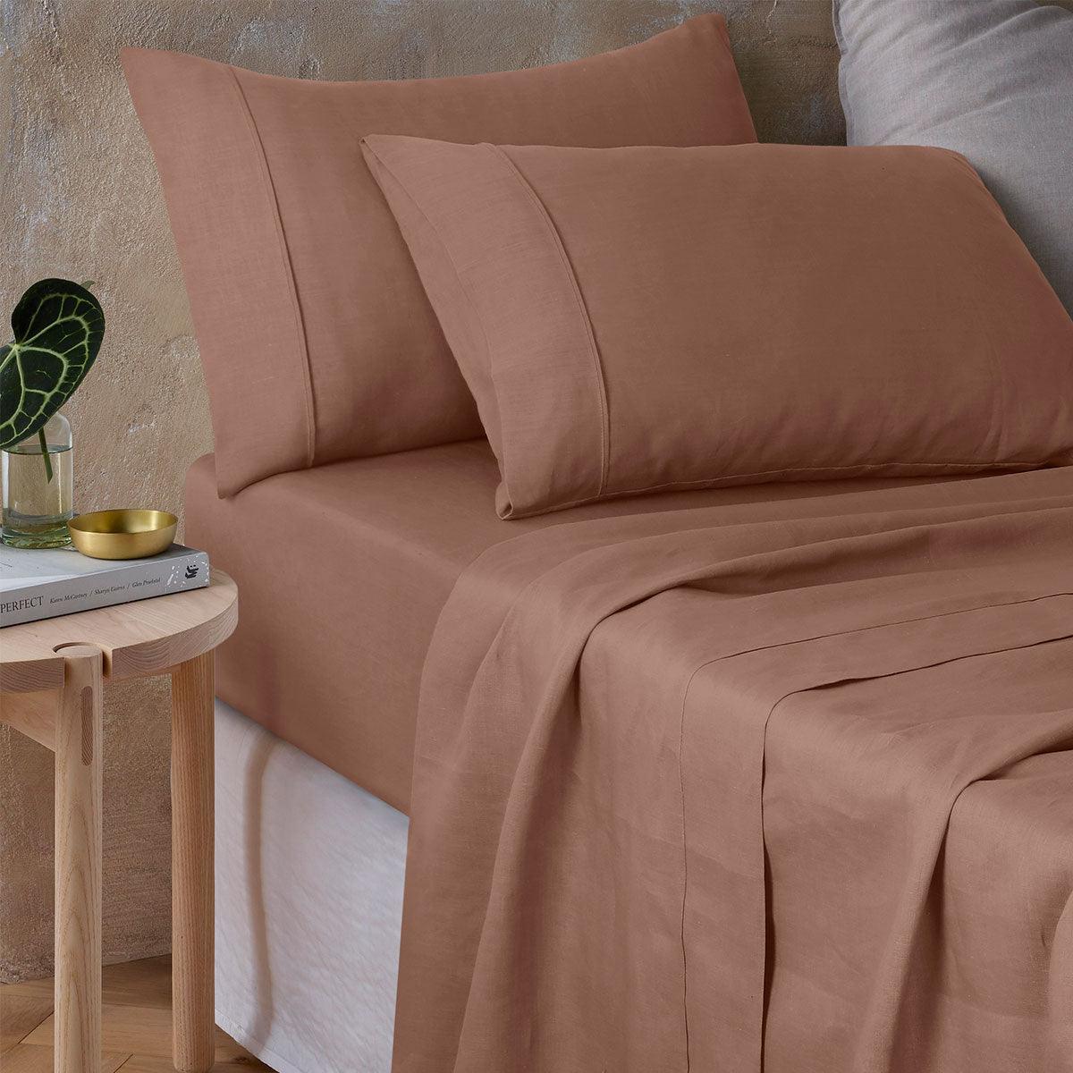 Vintage Design Homewares Hazelnut 100% Hemp Sheet Set Queen - Harrogates