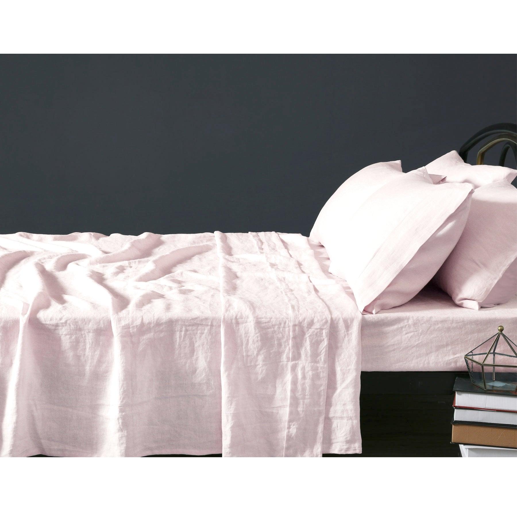 Vintage Design Homewares 100% Linen Blush Sheet Set KING - Harrogates