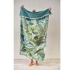 Bedding House Jungle Vibe Green Cotton Velour Beach Towel - Harrogates