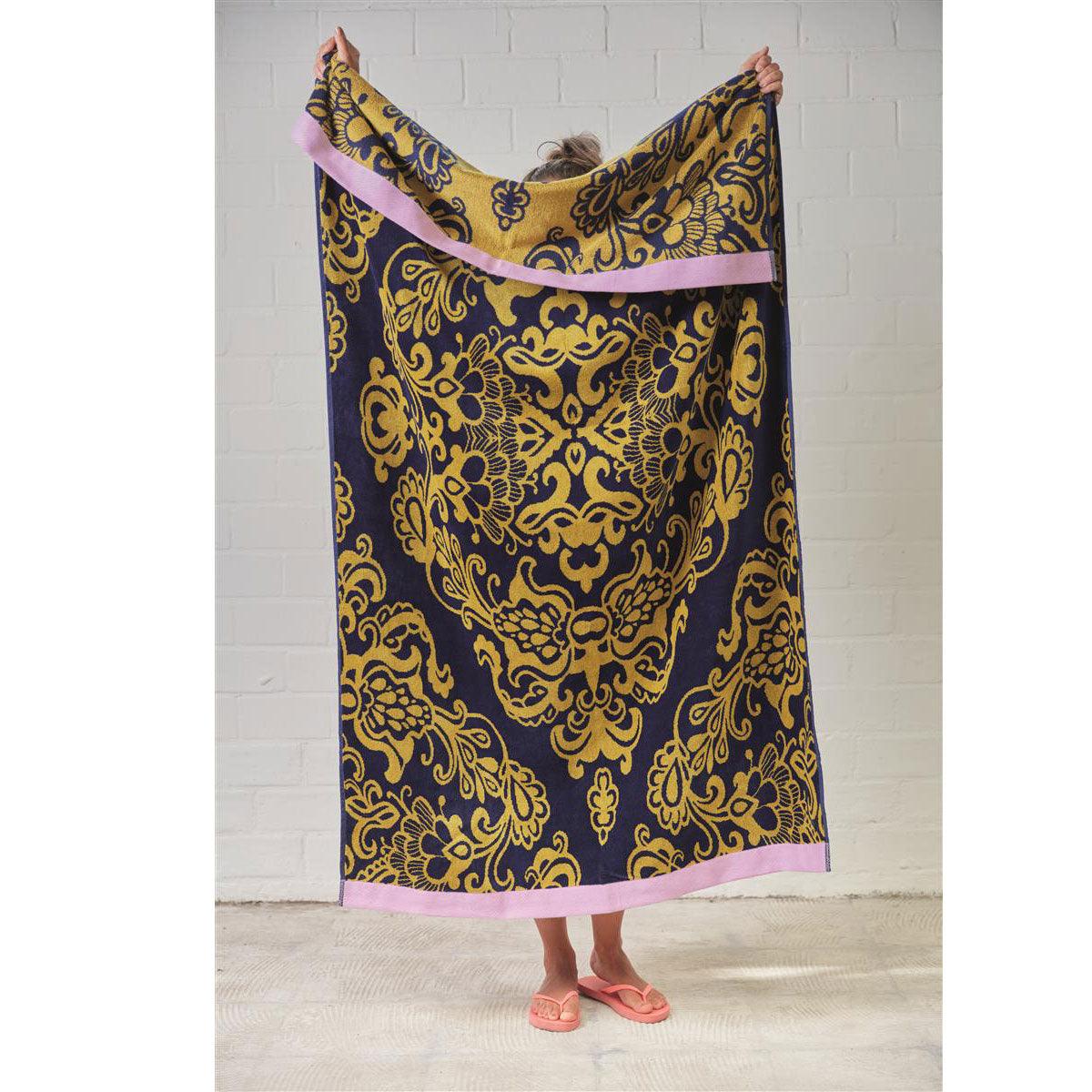 Bedding House Mahana Multi Cotton Velour Beach Towel - Harrogates