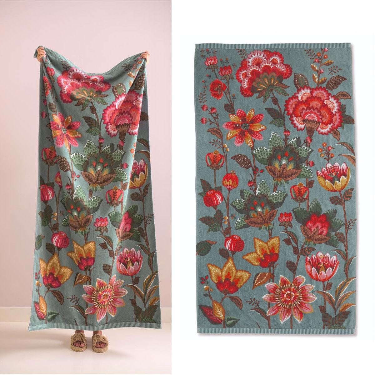PIP Studio Sunny Side Up Light Blue Cotton Beach Towel 100cm x 180cm - Harrogates