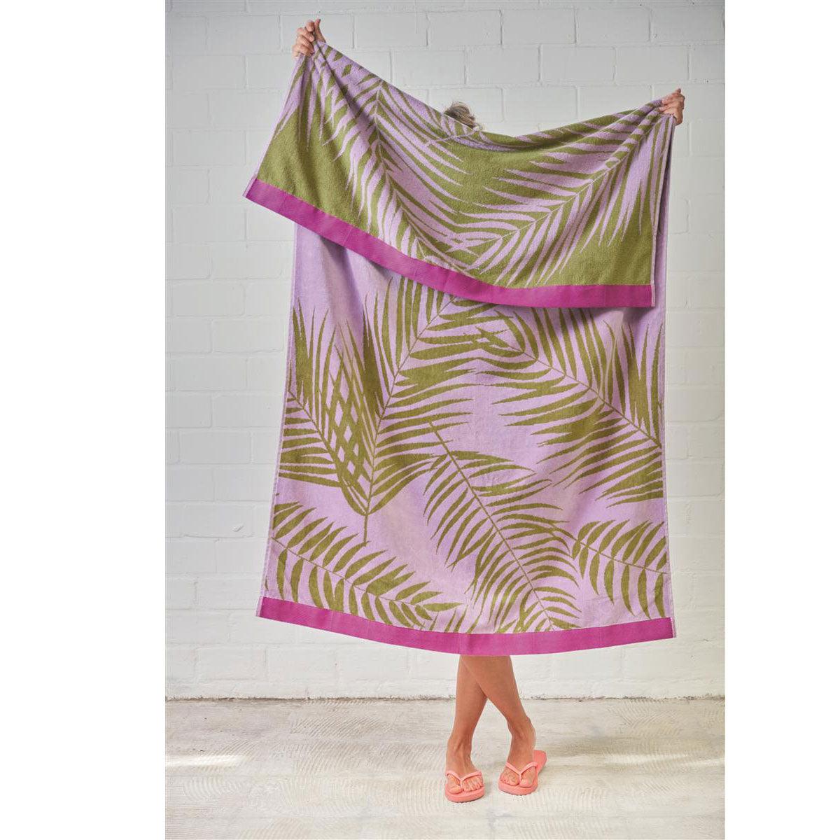 Bedding House Surfing Beach Twilight Cotton Velour Beach Towel - Harrogates