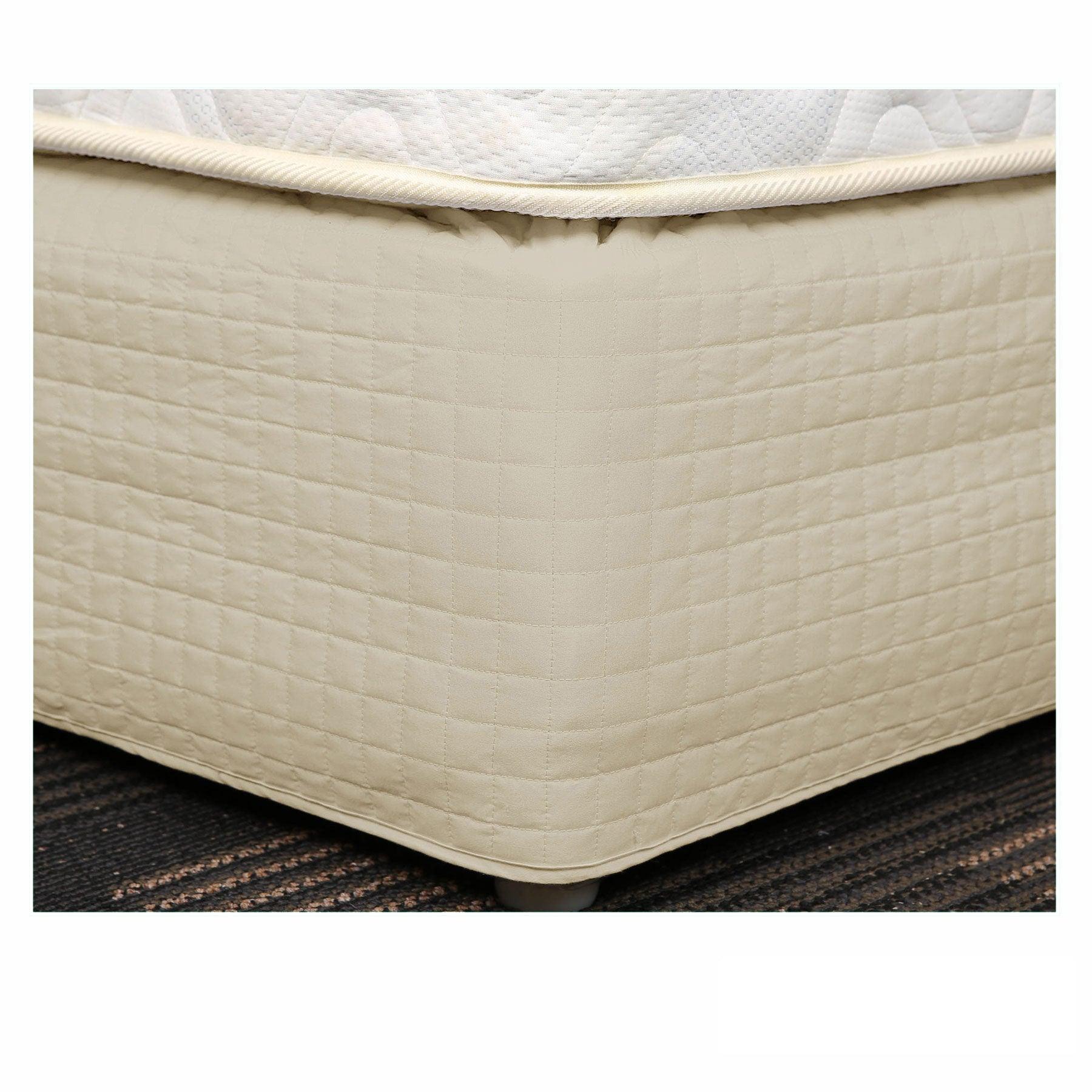 Easy Fit Quilted Valance Latte - Single - Harrogates