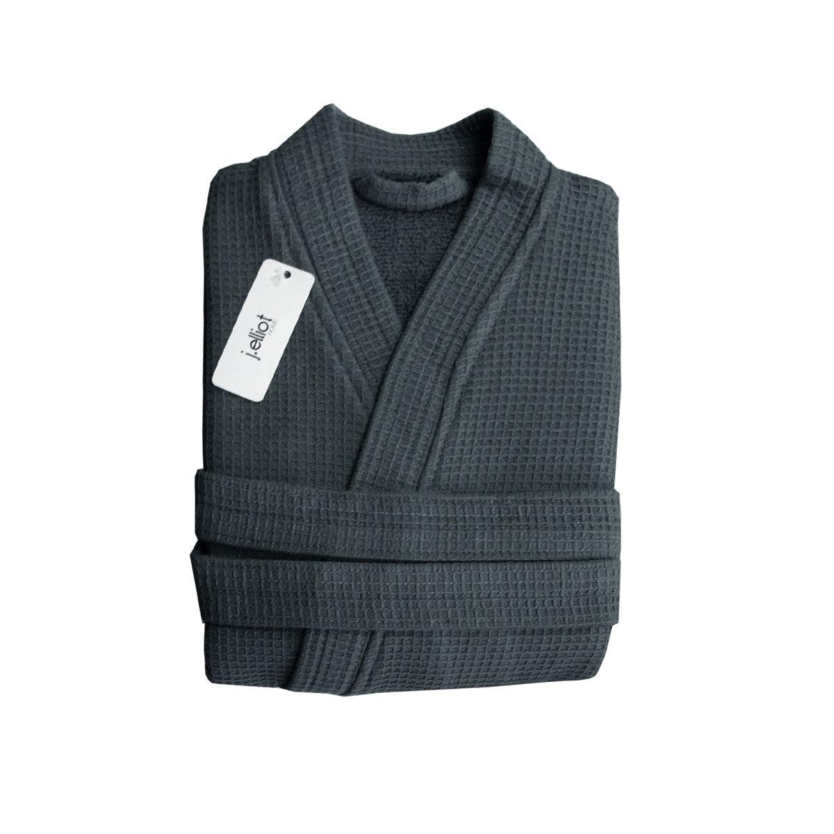 J Elliot Home Camila Cotton Waffle Bath Robe Coal - Harrogates